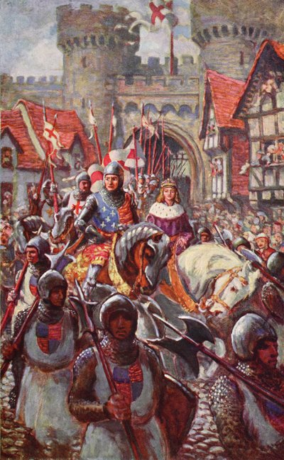 Edward V Rides into London with Duke Richard, 1483, illustration from 